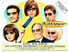 PUBLICITE ADVERTISING 126  1969  Sol-Amor lunettes solaires  F hardy  M chevalie