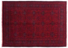 Tapis Afghan Khal Mohammadi 200x300 Tissé À La Main Marron Géométrique