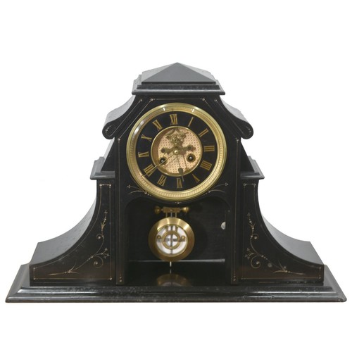 Pendule borne marbre noir - pendule,