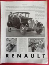 Publicité  Automobile RENAULT Cabriolet MONASTELLA  6 et 8 Cylindres 1930 