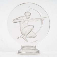 Mascotte Archer Verre René Lalique R.Lalique Car Mascot Glass Bow Arrow