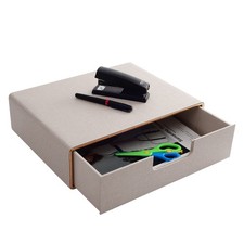 Boîte à tiroirs de bureau avec compartiment fermé A4 en cuir PU, organisateur...