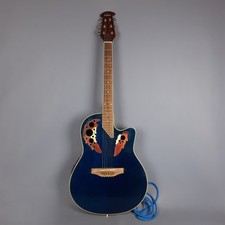 Guitare Acoustique Prestige Électrifiée En Bois Couleur Bleu Marron Vintage