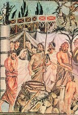 ESPAGNE EMPURIES MOSAIQUE ROMAINE SACRIFICE D IPHIGENIE