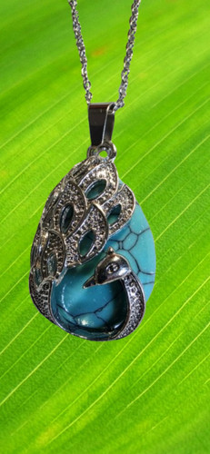 Pendentif paon turquoise et - paon, en