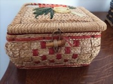 Boîte Couture Osier TBE Avec 6 Bobine De Fil Neuves