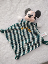 DOUDOU PLAT DISNEY BABY MICKEY BLANC VERT RAYE  exc etat