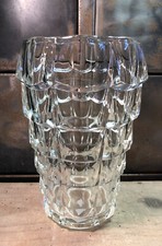 Vase Verre Moulé Non Signé H 19,6 Cm