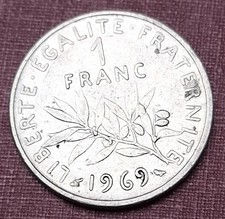 Pièce de monnaie 1 franc semeuse 1969 République Française