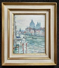 Ancien tableau Jean Rigaud Venise peintre de la marine paysage mer peinture hst