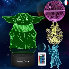 Dreamy Cubby Star Wars Cadeau Lampe 3d Illusion Veilleuse, Quatre Motifs Et 7