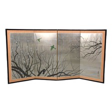 Paravent asiatique peint époque XXème