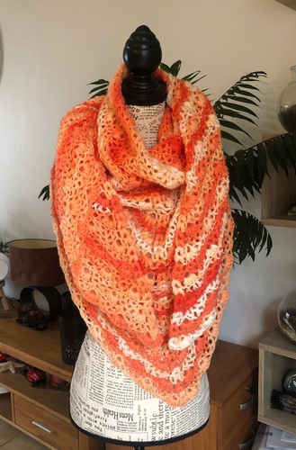 Châle fait main crochet - châle,