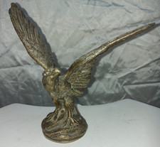 MASCOTTE AUTOMOBILE BOUCHON RADIATEUR AUTOMOBILIA AIGLE BRONZE ARGENTÉ 