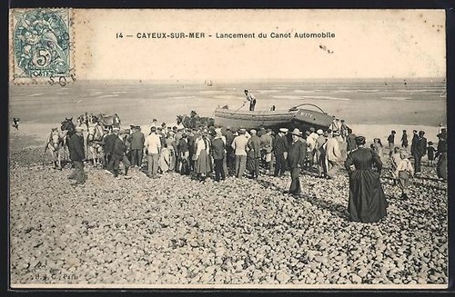 Cpa cayeux sur - cayeux-sur-mer,, lancement