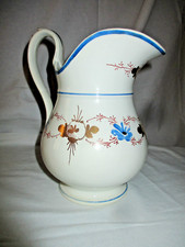 CREIL  MONTEREAU ANCIEN BROC POT TOILETTE  FAIENCE BLANCHE DECOR  LOUIS PHILIPPE