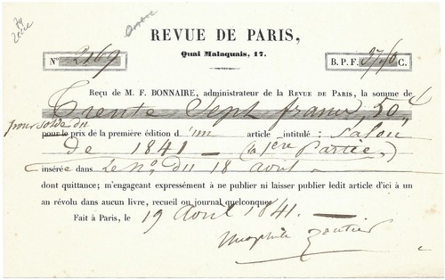 Théophile gautier reçu - gautier,