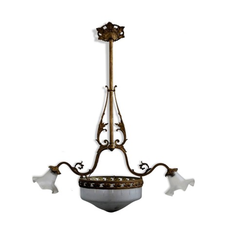 Lustre tulipes art déco - lustre,