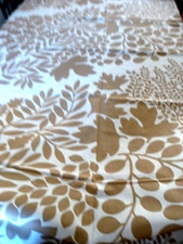 Rideau ou Nappe coton écru avec motifs camel