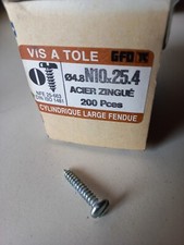 Vis tôle - Boite De 200 Acier Zingué 4.8 X 25.4 Ronde Tête Fendu 