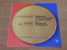 ancien CATALOGUE pub medaille officielle FRAPPE de la MONNAIE OR ARGENT de PARIS