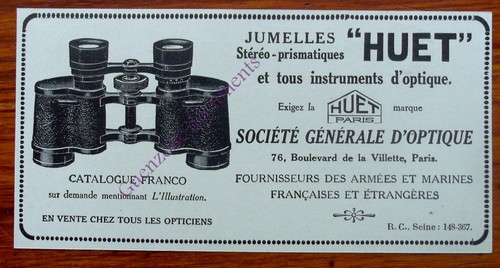 Publicité ancienne jumelles - publicité,