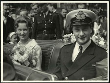 PHOTO ORIGINALE  MARIAGE ROI ALBERT II DE BELGIQUE- 24 X 18 CMS