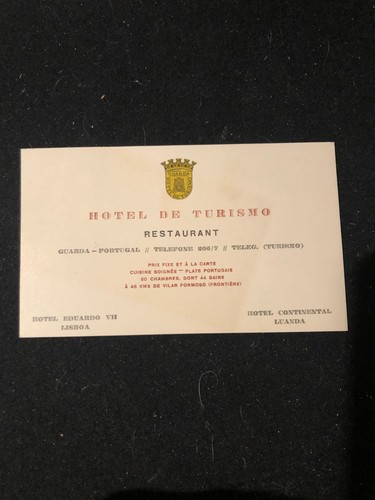 Carte visite hotel de - carte,