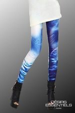 Legging femme Reflet d'eau Bleu  - Caleçon- Pantalon - Jegging - Slim 36 38 40 