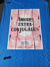 Grande affiche film adulte AMOURS EXTRA-CONJUGALES  érotique charme vintage 1964