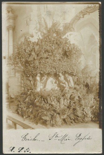 Cpa carte photo crèche - carte,