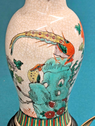 Chinese crackle porcelain lamp - porcelain,