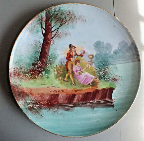 Grand plat decoratif - grand, en