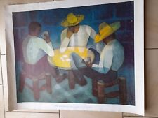 affiche  de peintre  de  galerie  de TOFFOLI les joueurs de cartes ref 6087