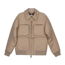 Burberry Veste Harrington en gabardine beige avec détails de poche 48 38331495