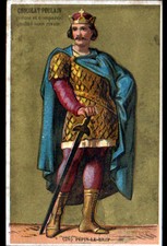 IMAGE CHROMO POULAIN / ROI PEPIN LE BREF Fils de Charles MARTEL