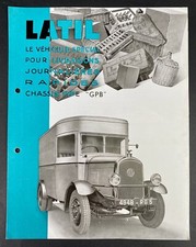 Camion LATIL  type GPB : Brochure couleurs des années 30  / SHELL