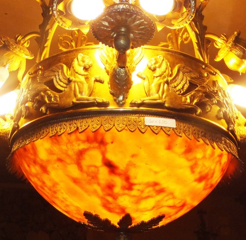 Lustre marbre lion - marbre,
