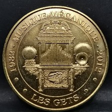 JETON TOURISTIQUE MDP 2012 LES GETS MUSIQUE MECANIQUE / MEDAILLE 34mm