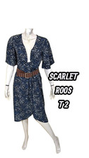Scarlet Roos Taille 38  Superbe robe manches 3/4 bleu gris