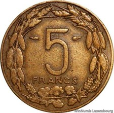 P8790 French Equatorial Africa 5 Francs CFA 1958 Paris -> Make offer