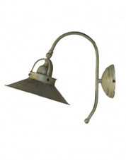 Applique Lampe Murale En Laiton Décapé Blanc Parabole Intérieur Extérieur