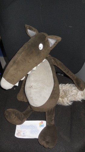 Grand doudou peluche loup - , gris
