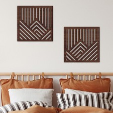 2 Pcs Décor Mural Bois