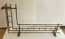 1970′ Porte Manteaux Et Chapeaux D’Angle Mural Decor Bambou Maison Baguès Bronze