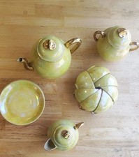 Service À Café Ou À Thé En Porcelaine fine Japonaise Jaune nacré