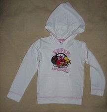 Sweat-shirt blanc à capuche leger fille 5 ans ANGRY BIRDS C&A TBE