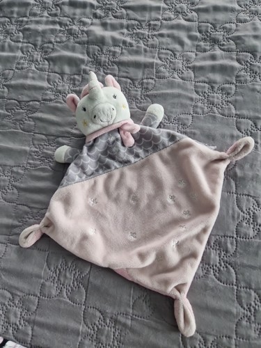 Doudou plat licorne rose - , gris
