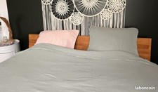 HOUSSE DE COUETTE  UNIE EN GAZE DE COTON 260X240 NEUF