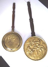 Two Vintage BRASS WALL HANG W/